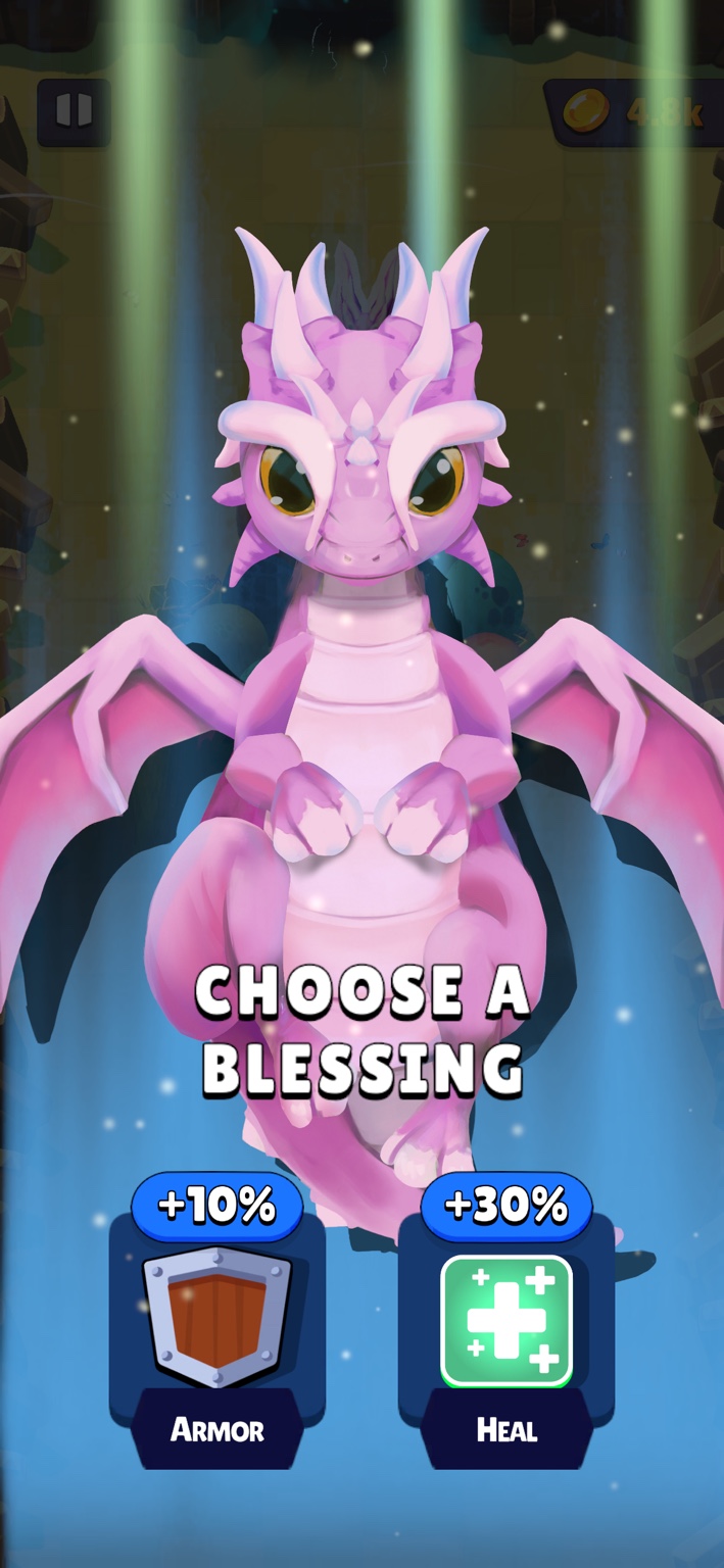 Choose a blessing gameplay screen